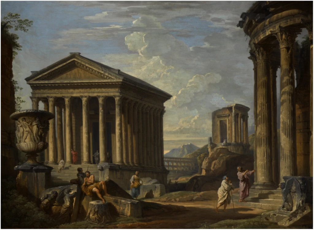 Capriccio di rovine con la maison Carree di Numes